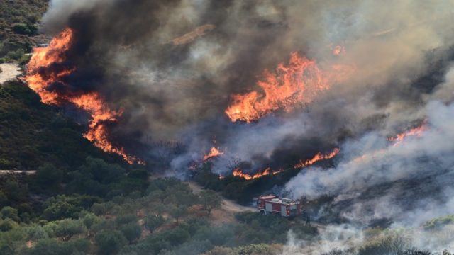 Φωτιά στην Εύβοια: Στο νοσοκομείο με εγκαύματα πυροσβέστης