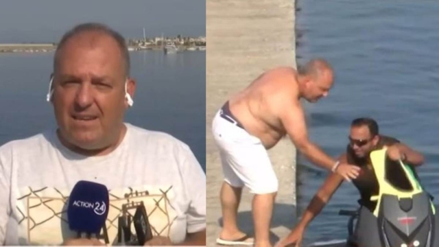 Σιγά μην κάτσει να σκάσει: Ρεπόρτερ στην Καλαμάτα «παράτησε» τη ζωντανή σύνδεση, γδύθηκε και πήγε για jet ski
