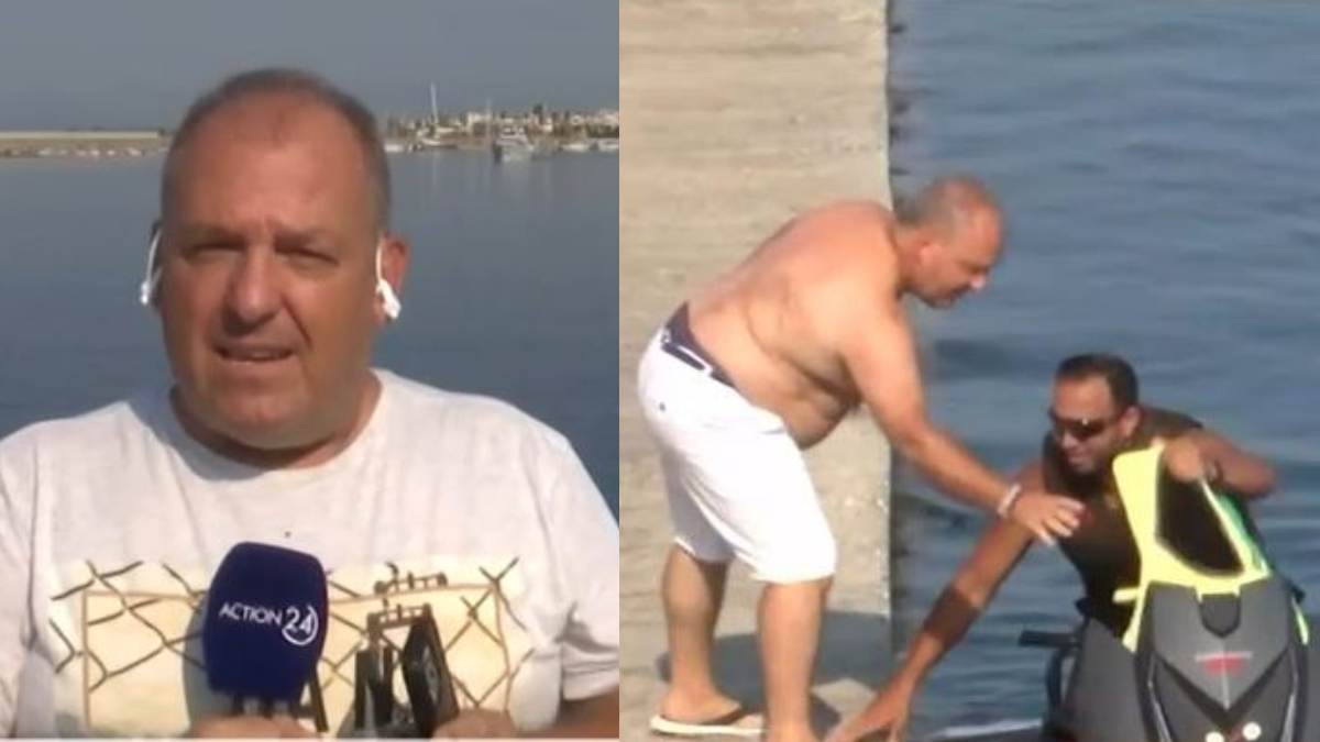 Σιγά μην κάτσει να σκάσει: Ρεπόρτερ στην Καλαμάτα «παράτησε» τη ζωντανή σύνδεση, γδύθηκε και πήγε για jet ski