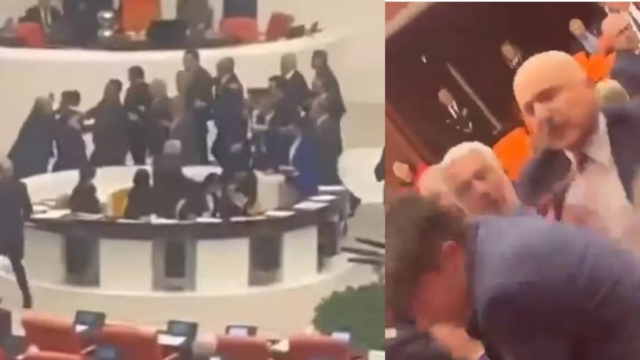 Ανελέητο ξύλο την τουρκική Βουλή: Χάος μεταξύ βουλευτών του Ερντογάν και του κουρδικού κόμματος (video)