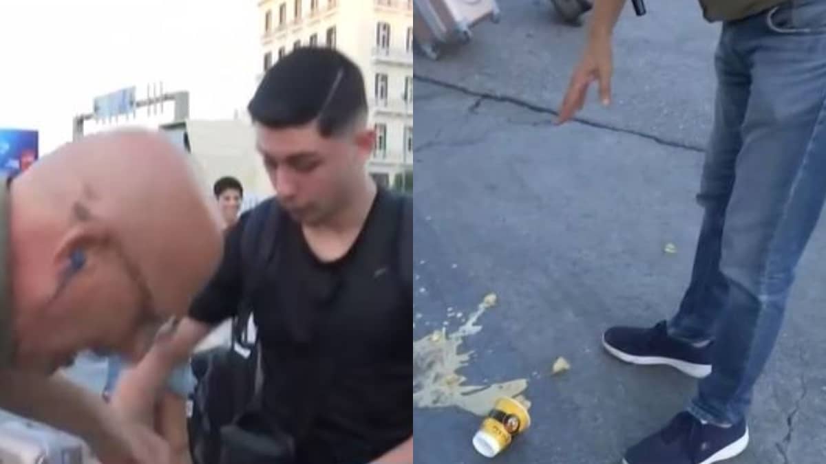 «Ώπα, γούρι, γούρι»: Ατζαμής ο Γιώργος Τσελίκας, έριξε έριξε on air τον καφέ ταξιδιώτη στο λιμάνι του Πειραιά (video)