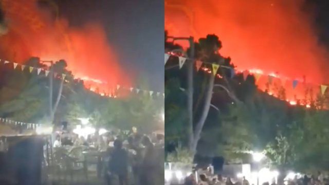 Φωτιά στην Ζάκυνθο: Σε «πύρινο» κλοιό όλο το νησί, αλλά συνεχίζουν ανενόχλητοι το  γλέντι σε πανηγύρι – Το βίντεο που προκαλεί οργή