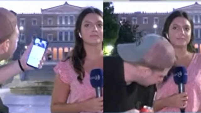 Δεν καταλάβαινε και πολλά: Μεθυσμένος τραγουδούσε και χόρευε δίπλα σε ρεπόρτερ του Action 24 στο Σύνταγμα (video)