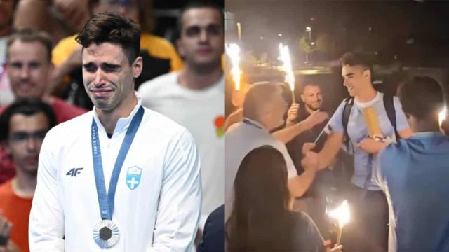 Απόστολος Χρήστου: Αποθεωτική υποδοχή για τον «ασημένιο» Έλληνα κολυμβητή στο Ολυμπιακό Χωριό (video)