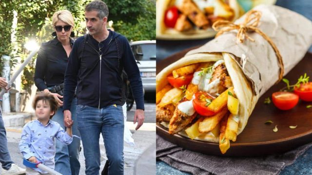 Λαϊκό παλικάρι κατα βάθος ο Μπακογιάννης: Πήρε σουβλάκι στον γιο του και τρώνε στην παραλία με όλα τα παιδάκια
