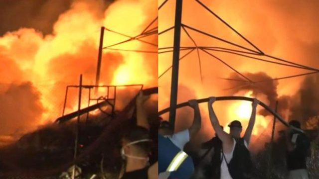 Δραματικές στιγμές στον Γέρακα: Λαμπάδιασε εργοστάσιο ξυλείας – «Σβήνει και ανάβει, λες και είμαστε σε πόλεμο»