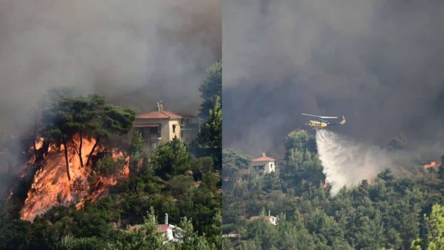 Έκτακτη ενημέρωση της Πυροσβεστικής για τις φωτιές: Βελτιωμένη η εικόνα στα Μέγαρα – Οι φλόγες ξεπερνούν τα 25 μέτρα στον Βαρνάβα (video)