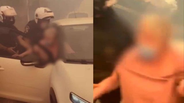 «Κέντρο, τους έχουμε βάλει σε όχημα»: Ήρωες αστυνομικοί απεγκλωβίζουν πολίτες ενώ δίπλα καίγονται τα πάντα (video)