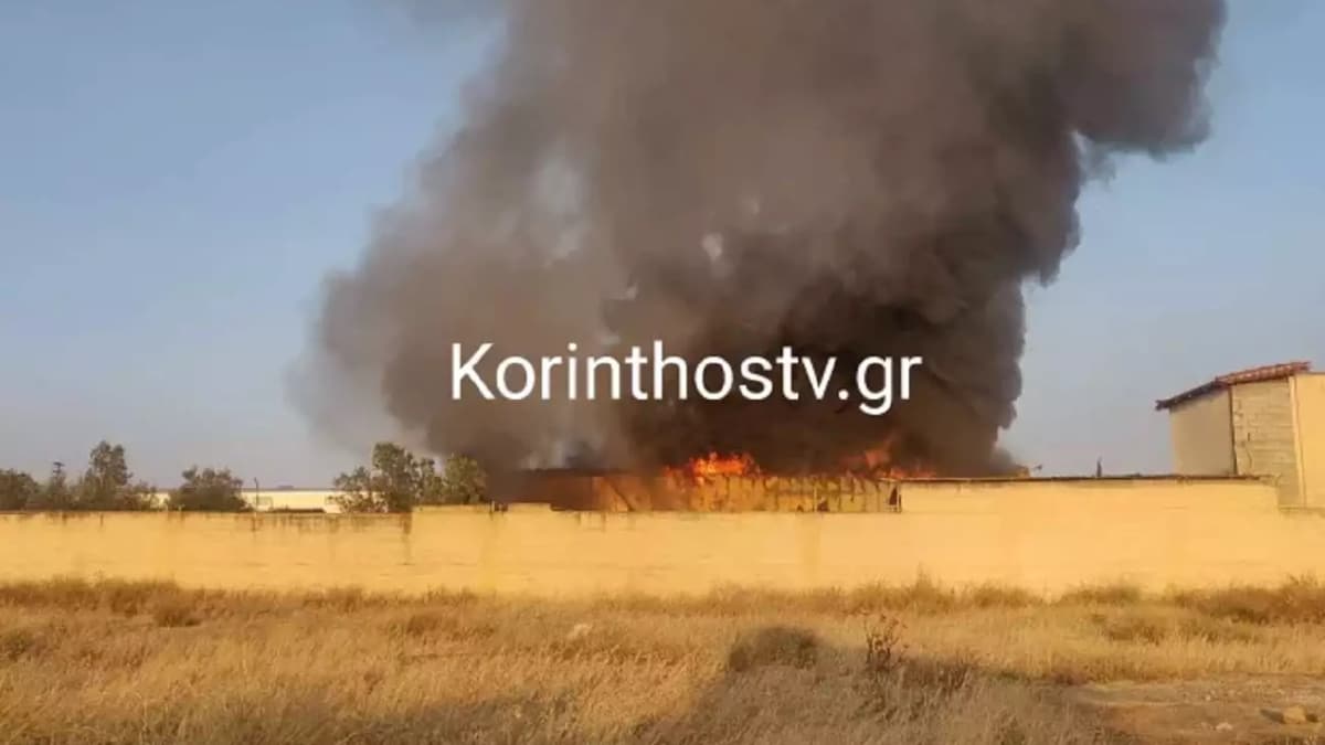 Φωτιά σε εργοστάσιο κοντά στο πεδίο βολής στην Κόρινθο – Εστάλη μήνυμα από το 112, επιτόπου πυροσβεστικές δυνάμεις