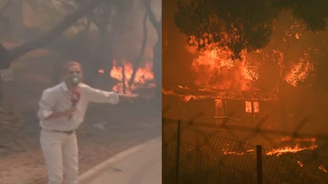 Δραματικές στιγμές στο Πάτημα Χαλανδρίου: Καίγονται σπίτια – Η φωτιά περικύκλωσε το συνεργείο του Alpha (video)