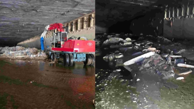 Επιχείρηση καθαρισμού στον υπόγειο Κηφισό: Βρήκαν από σκουπίδια μέχρι και… έπιπλα (video)