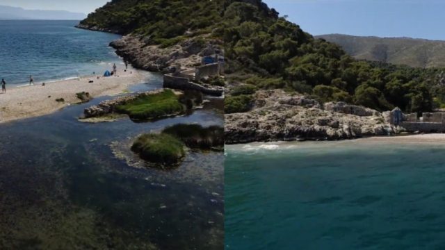Απέχει μιάμιση ώρα από την Αθήνα: Η άγνωστη παραλία με τη φυσική νεροτσουλήθρα και τα κρυστάλλινα νερά