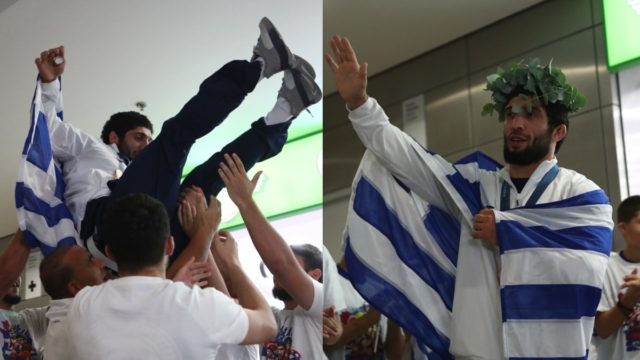 Υποδοχή ήρωα: Πέταξαν στον… αέρα τον Κουρουγκλίεβ μετά τον θρίαμβο στους Ολυμπιακούς Αγώνες (photos)