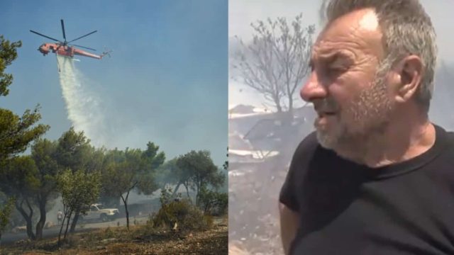 Φωτιά στην Αττική: «Άκουγα τα ζώα μου να πεθαίνουν» – Σοκάρει κτηνοτρόφος στο Νταού Πεντέλης (video)