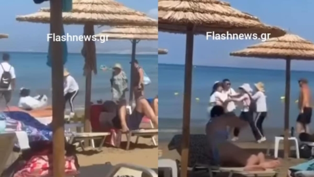 Άλαλοι οι λουόμενοι σε παραλία των Χανίων: Θερμόαιμες μασέρ άφησαν την ηρεμία και έπαιξαν ξύλο (video)