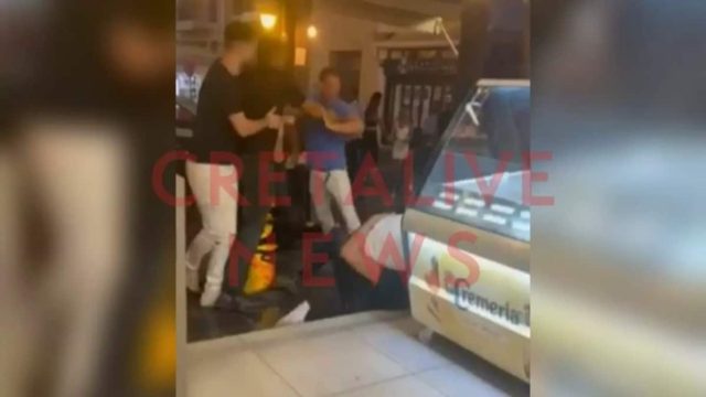 Άγριο ξύλο σε μαγαζί του Ρεθύμνου: Τον πέταξε στο πάτωμα και τον «πέθανε» στις μπουνιές (video)