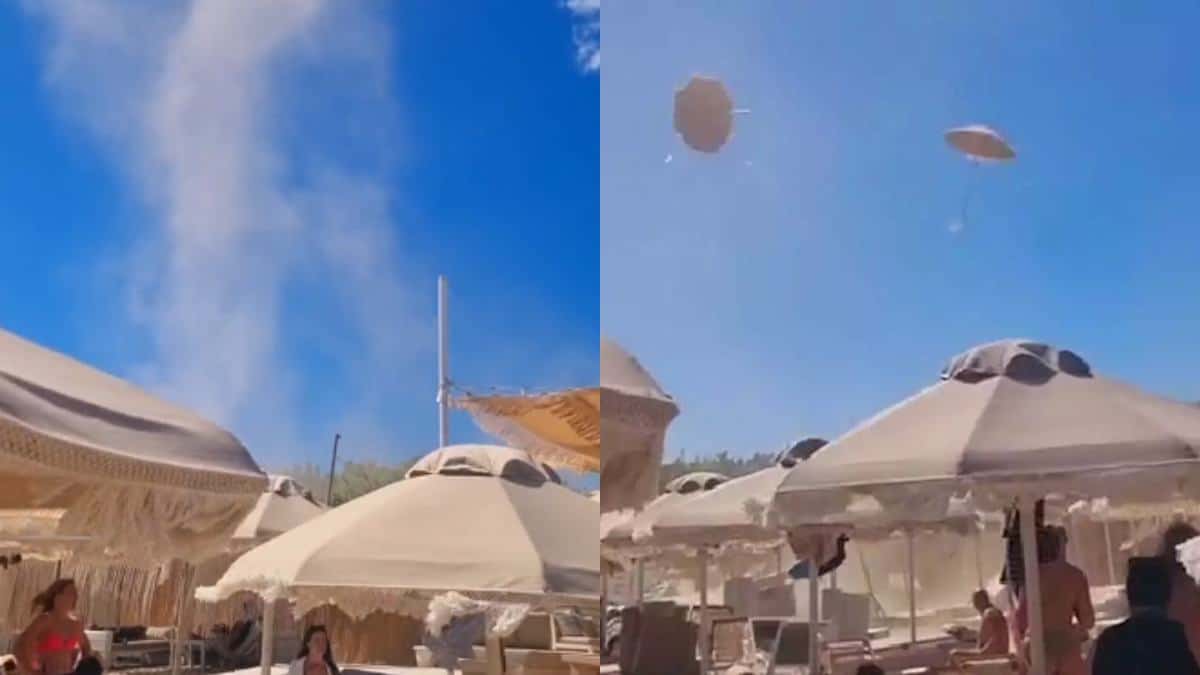 Χαλκιδική: Ανεμοστρόβιλος «χτύπησε» beach bar – Πήρε σβάρνα ομπρέλες και αντικείμενα (video)