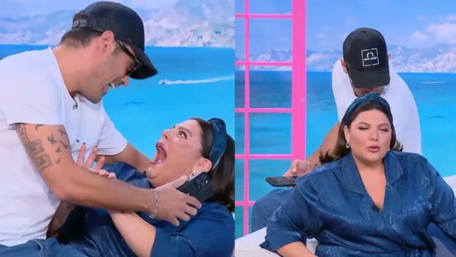 «Μπούκαρε» στο πλατό και τρομοκράτησε τη Δανάη Μπάρκα: «Δεν είσαι σε σχέση όμως;» (video)