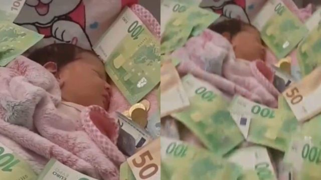 Το είδαμε και αυτό: Συγγενείς ρίχνουν χαρτονομίσματα στην κούνια νεογέννητου μωρού (video)