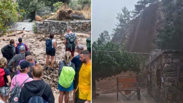 Βίντεο ντοκουμέντα από το Φαράγγι της Σαμαριάς – Η στιγμή που γκρουπ τουριστών βλέπει μπροστά του τον ορμητικό χείμαρρο