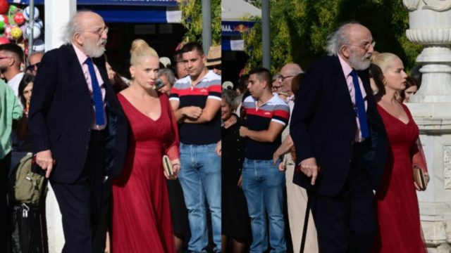 Αγκαζέ ο Αλέξανδρος Λυκουρέζος με τη σύντροφό του στο γάμο της Θεοδώρας και του Μάθιου Λουμάρ (photo)