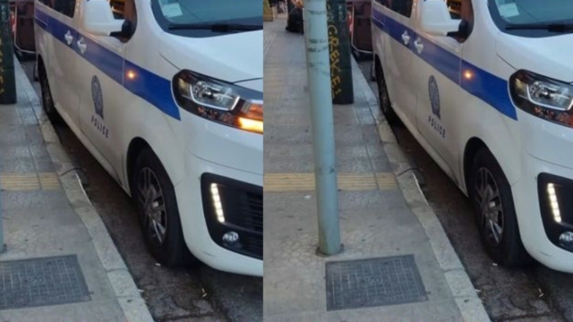 Απαράδεκτη συμπεριφορά: Περιπολικό στάθμευσε σε ράμπα ΑΜΕΑ στη λεωφόρο Συγγρού