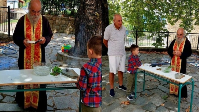 Άνοιξε ξανά το σχολείο σε χωριουδάκι των ορεινών Αγράφων – Έγινε αγιασμός με ένα μόνο παιδάκι