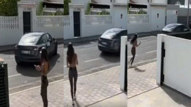 Κλάμα: Τύπισσα βάζει το νέο της Tesla να παρκάρει μόνο του με όπισθεν κι εκείνo σηκώνεται και… φεύγει! (video)