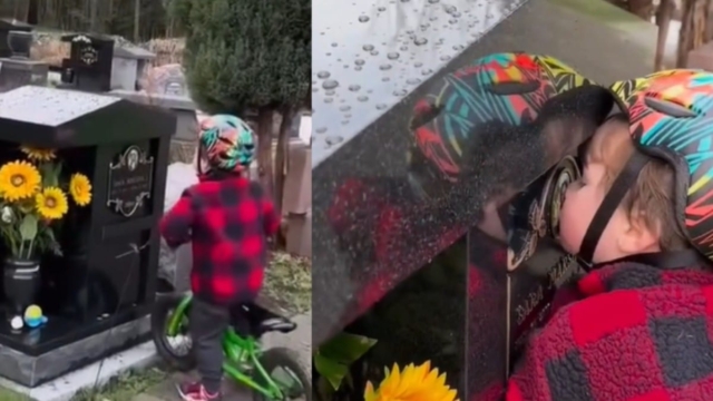 Σπαράζουν καρδιές στο TikTok: Αγοράκι τρέχει στον τάφο της μητέρας του για να της δώσει ένα «φιλί» (video)