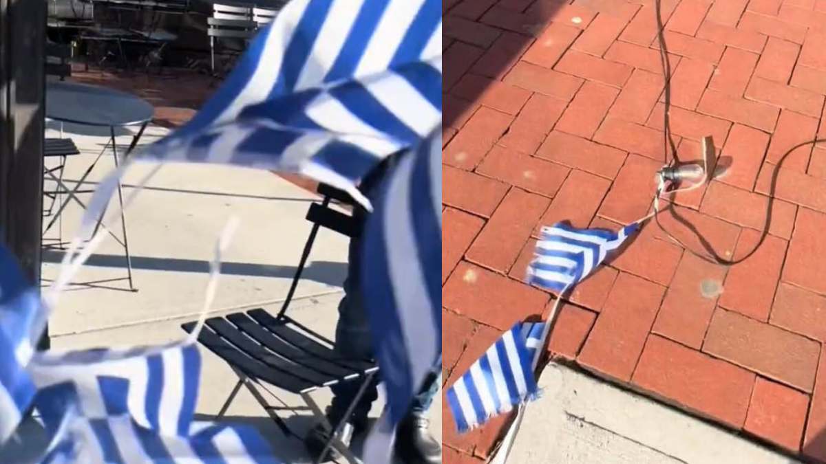Μάλιστα: Τύπισσα έσκιζε με μανία ελληνικές σημαίες στον δρόμο γιατί νόμιζε ότι ήταν του Ισραήλ! (video)