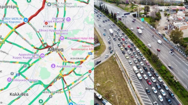 Live κίνηση στους δρόμους (11/10): «Κολλημένος» ο Κηφισός και στα δύο ρεύματα – Καλύτερη η κατάσταση στους υπόλοιπους κεντρικούς δρόμους