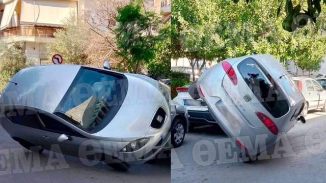 Θρίλερ στα στενά της Νίκαιας: Επεισοδιακή καταδίωξη με αυτοκίνητο να πέφτει σε παρκαρισμένα οχήματα