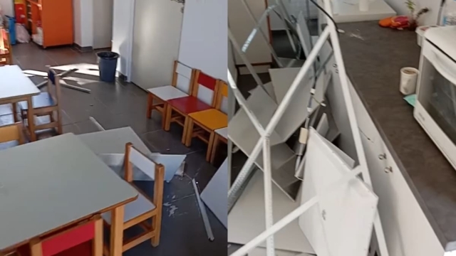 Στα «κάγκελα» οι γονείς στο Γραμματικό: Έπεσε ταβάνι σε αίθουσα Νηπιαγωγείου που στεγάζεται σε εξέδρες γηπέδου
