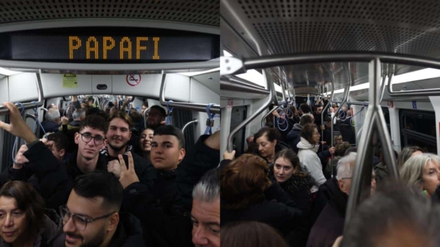 Μέρα γιορτής για τη Θεσσαλονίκη: Κοσμοσυρροή στα δρομολόγια του μετρού – Γεμάτα βαγόνια και χαμόγελα (photos)