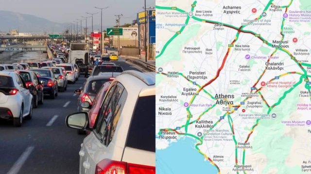LIVE κίνηση στους δρόμους 7/11: Φρακαρισμένες οι μεγάλες οδικές αρτηρίες – «Βαθύ κόκκινο» σε Κηφισό και Αττική Οδό