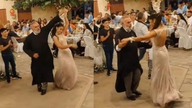 Ο παπάς είναι λεβέντης: Χορεύει σούστα και ζεϊμπέκικο με νύφη σε γάμο και γίνεται viral (video)