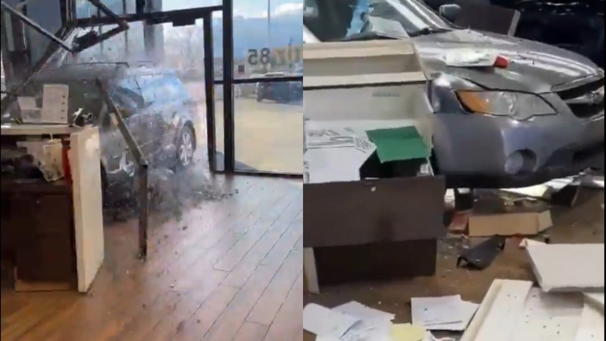 Πρωτοφανές σκηνικό στις ΗΠΑ: Πελάτης αγοράζει αυτοκίνητο και το «ρίχνει» έξαλλος στη βιτρίνα της αντιπροσωπείας (Video)