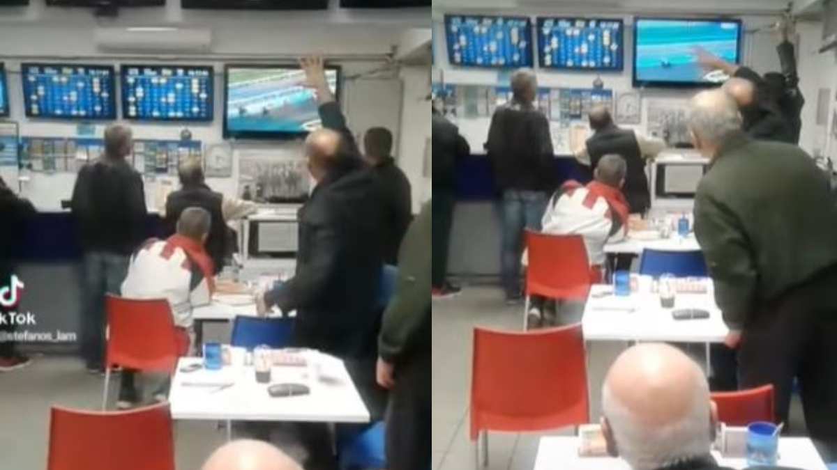 Έπος σε πρακτορείο τυχερών παιχνιδιών: «Αλογομούρηδες» ουρλιάζουν βλέποντας το άλογο που έχουν ποντάρει να βγαίνει πρώτο! (video)
