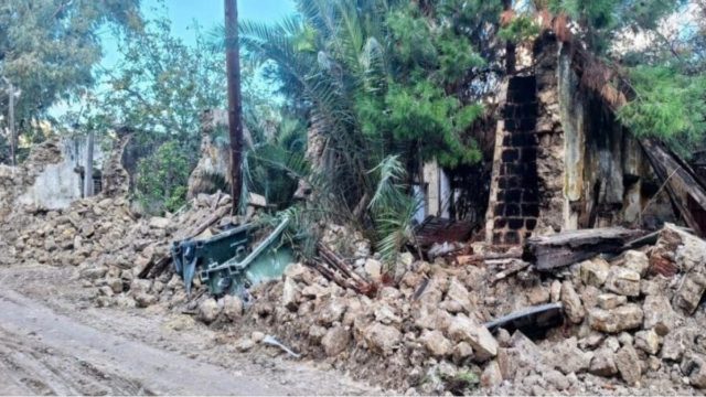 Κακοκαιρία Bora: Πέτρινο σπίτι στην Ρόδο κατέρρευσε εξαιτίας της βροχής