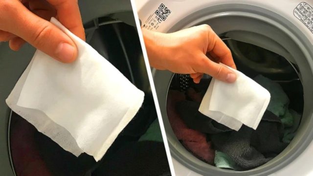 Τοποθετεί ένα υγρό μαντηλάκι μέσα στο πλυντήριο ρούχων: Μόλις δείτε το αποτέλεσμα θα τρέξετε να το κάνετε κι εσείς