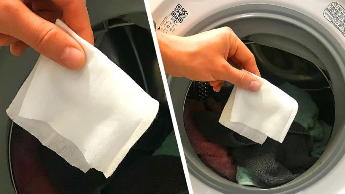 Τοποθετεί ένα υγρό μαντηλάκι μέσα στο πλυντήριο ρούχων: Μόλις δείτε το αποτέλεσμα θα τρέξετε να το κάνετε κι εσείς