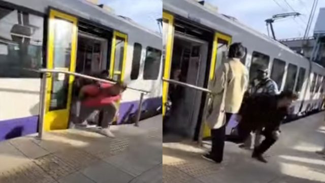 Στιγμή για γέλια και κλάματα: Συρμός Προαστιακού σταμάτησε μπροστά σε κάγκελο – «Ζογκλερικά» από τους επιβάτες (video)