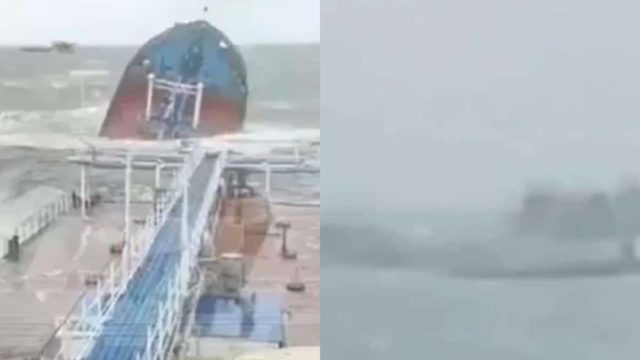 Βυθίστηκαν ρωσικά τάνκερ στη θάλασσα του Κερτς: Το ένα κόπηκε στη μέση, μετέφεραν τόνο μαζούτ (photo)