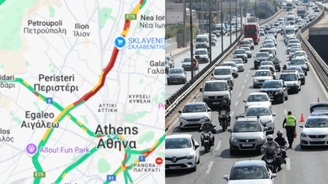 Κυκλοφοριακό έμφραγμα από νωρίς στον Κηφισό: Ουρές χιλιομέτρων από Σεπόλια ως Νέα Φιλαδέλφεια