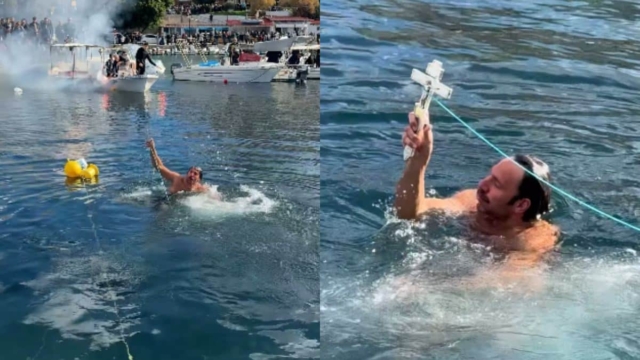Άξιος Αντώνης Τσαπατάκης: Ο αργυρός παραολυμπιονίκης βούτηξε και έπιασε τον τίμιο Σταυρό στα Χανιά (video)