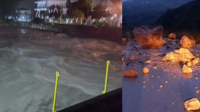 Κακοκαιρία: Σαρωτικό πέρασμα από την Κεφαλονιά – Πλημμύρισαν σπίτια και έκλεισαν δρόμοι από κατολισθήσεις