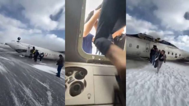 Βίντεο σοκ από την συντριβή του αεροπλάνου στο Τορόντο – Καρέ καρέ πως βγήκαν ζωντανοί οι 80 επιβάτες