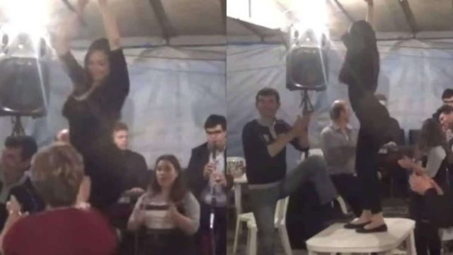 Να ζήσουν τα κλαρίνα: Μελαχρινή ανεβαίνει στο τραπέζι και χορεύει τσιφτετέλι – Όλη η ορχήστρα «προσκυνά» (video)