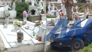 Αυτοκίνητο έπεσε πάνω σε τάφους στην Πάτρα – Καταστράφηκε το μνήμα της Ίριδας