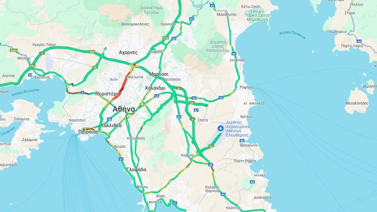 Η κίνηση στους δρόμους (16/4): Μποτιλιάρισμα στον Κηφισό – Στο «κόκκινο» και ο Πειραιάς